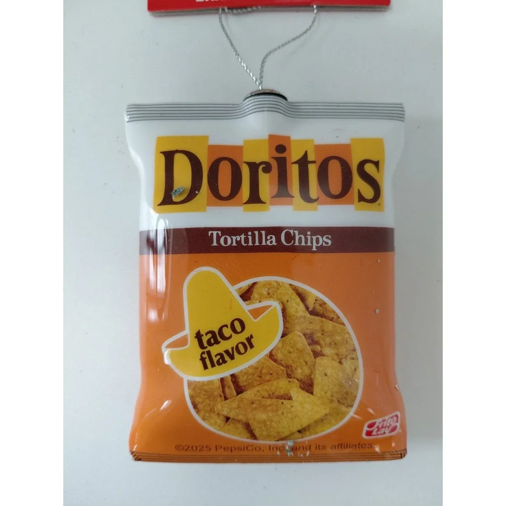 Doritos Tortilla Chips Taco Flavor Shatterproof Christmas Ornament Decoupage NWT